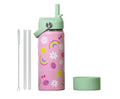 Rainbow Blossom Stainless Steel Kids Water Bottle with Straw