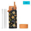 Citrus Splash Stainless Steel Kids Water Bottle with Straw