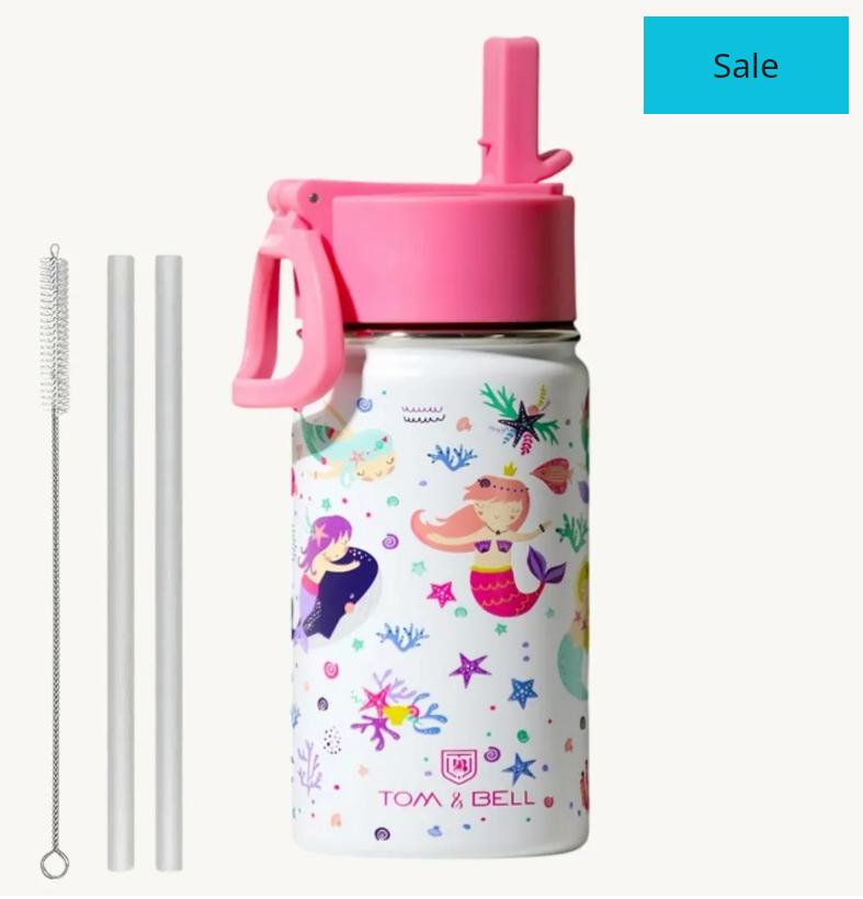 Kids Insulated Water Bottle with Straw - Safari Friends