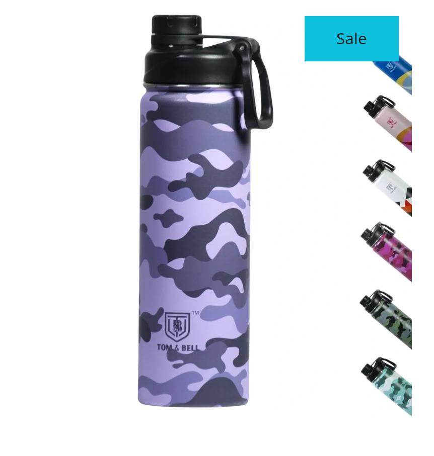 Tom & Bell Stainless Steel Insulated Water Bottle - Purple Camo