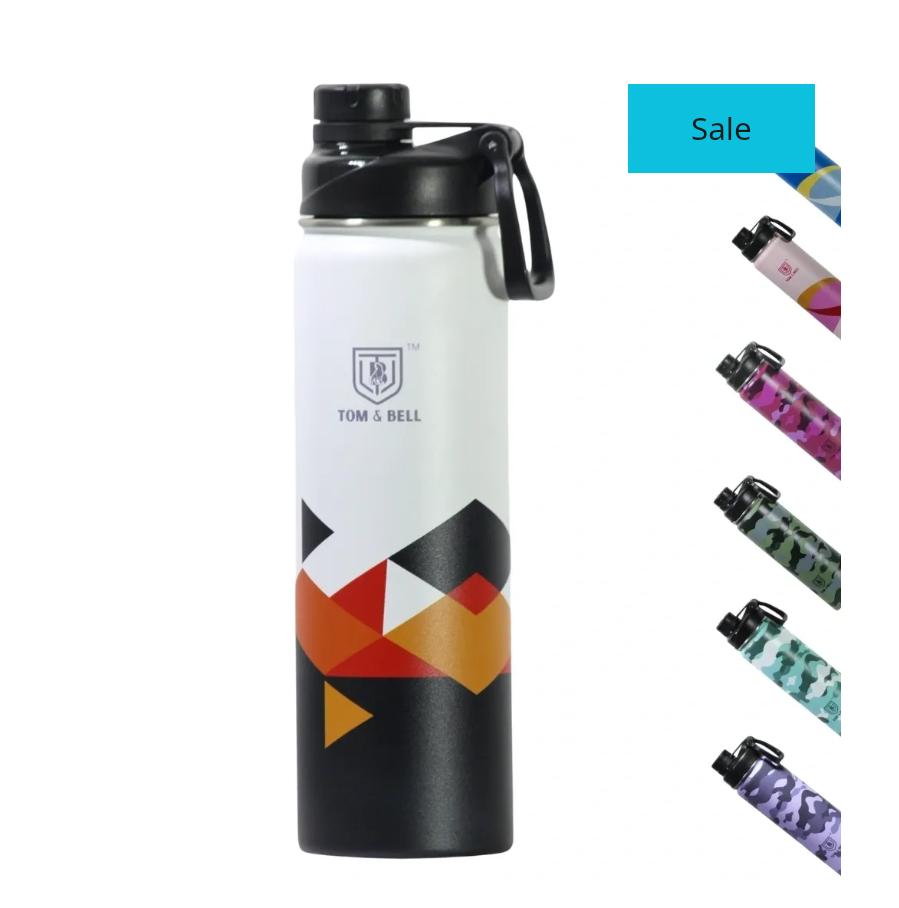 Tom & Bell Stainless Steel Insulated Water Bottle - Geometric Abstract