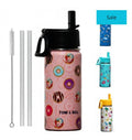 Kids Insulated Water Bottle with Straw - Sweet Donuts