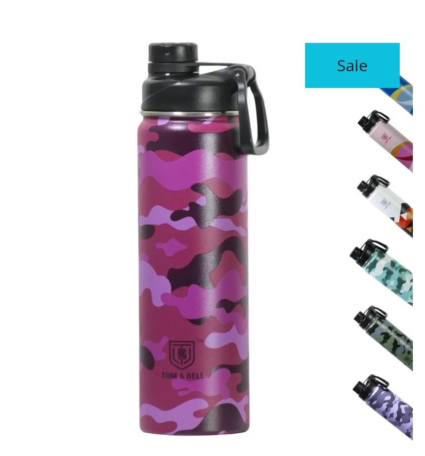 Stainless Steel Insulated Water Bottle - Magenta Camo