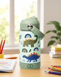 Kids Stainless Steel Insulated Water Bottle – Dinosaur Print (350ml)