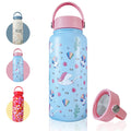 Wide-Mouth Insulated Stainless Steel Flask with Comfort Handle - Graphic Prints