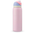 Matte Pastel Pink Insulated Kids Tumbler with Color-Blocked Lid