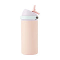 Pastel Peach Compact Insulated Water Bottle with Flip-Up Straw