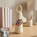Minimalist Cream Tapered Lifestyle Water Bottle with O-Ring Handle